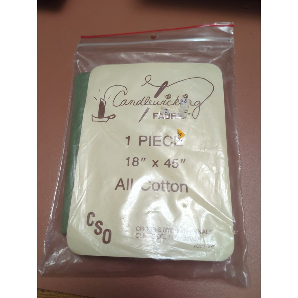 Candlewicking Fabric Green Color All Cotton 18x45" Cross Stitch Originals